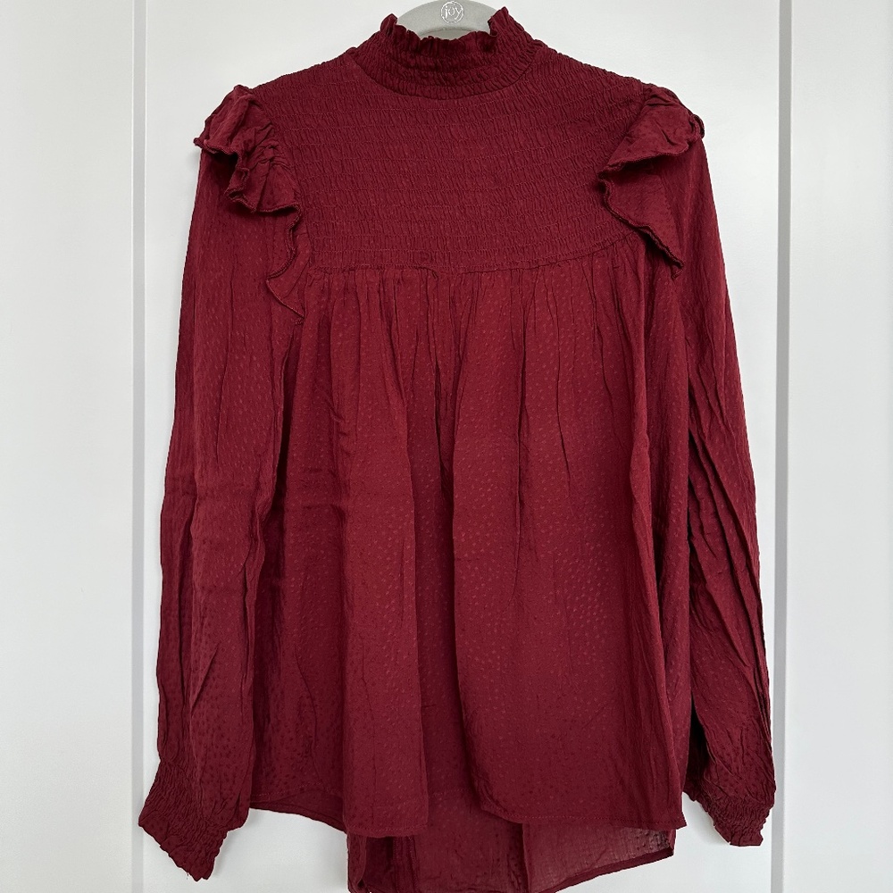 Knox Rose Women's Long Sleeve Top in Burgundy